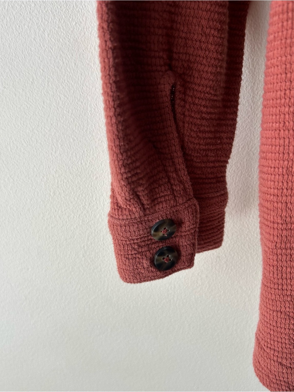 Madewell Textural Knit Shirt-Jacket Weathered Brick Rust Orange XS - Picture 12 of 13